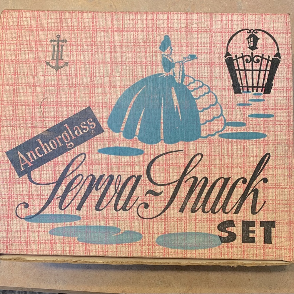 Anchorglass Serva Snack Set with original box